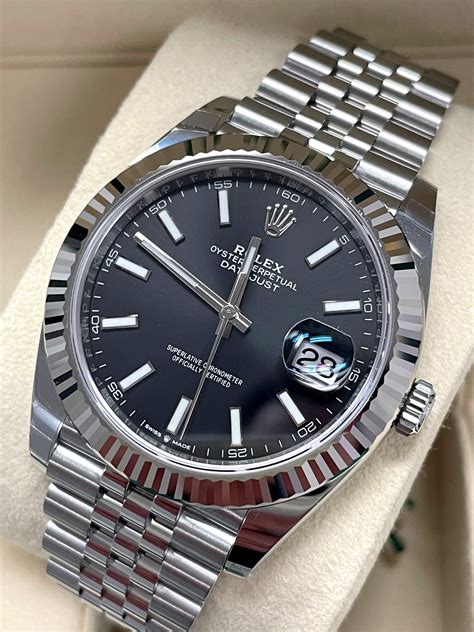 rolex datejust black as dress watch|rolex datejust 41mm black.